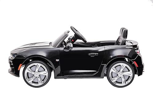 Miniatura 2 de Chevrolet Camaro - Vehículo eléctrico de 12 V para niños con doble motor, cinturón de seguridad y control remoto para padres, auto de paseo amigable