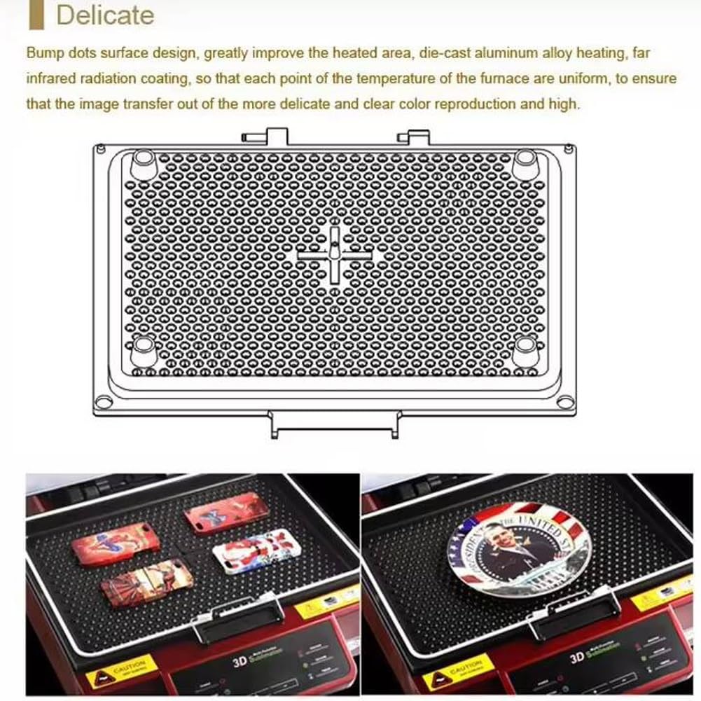 Máquina de prensa de calor de 2800 W, horno de vacío digital para impresión por sublimación 3D, control inteligente de temperatura para transferencia de tazas y fundas