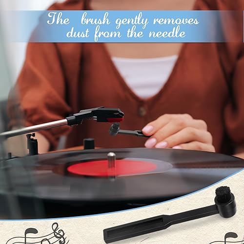 Vista 42 de 3 piezas de cepillo de limpieza de discos de vinilo de madera, antiestático, kit de limpiador de vinilo, accesorios de jugador, regalo para amantes
