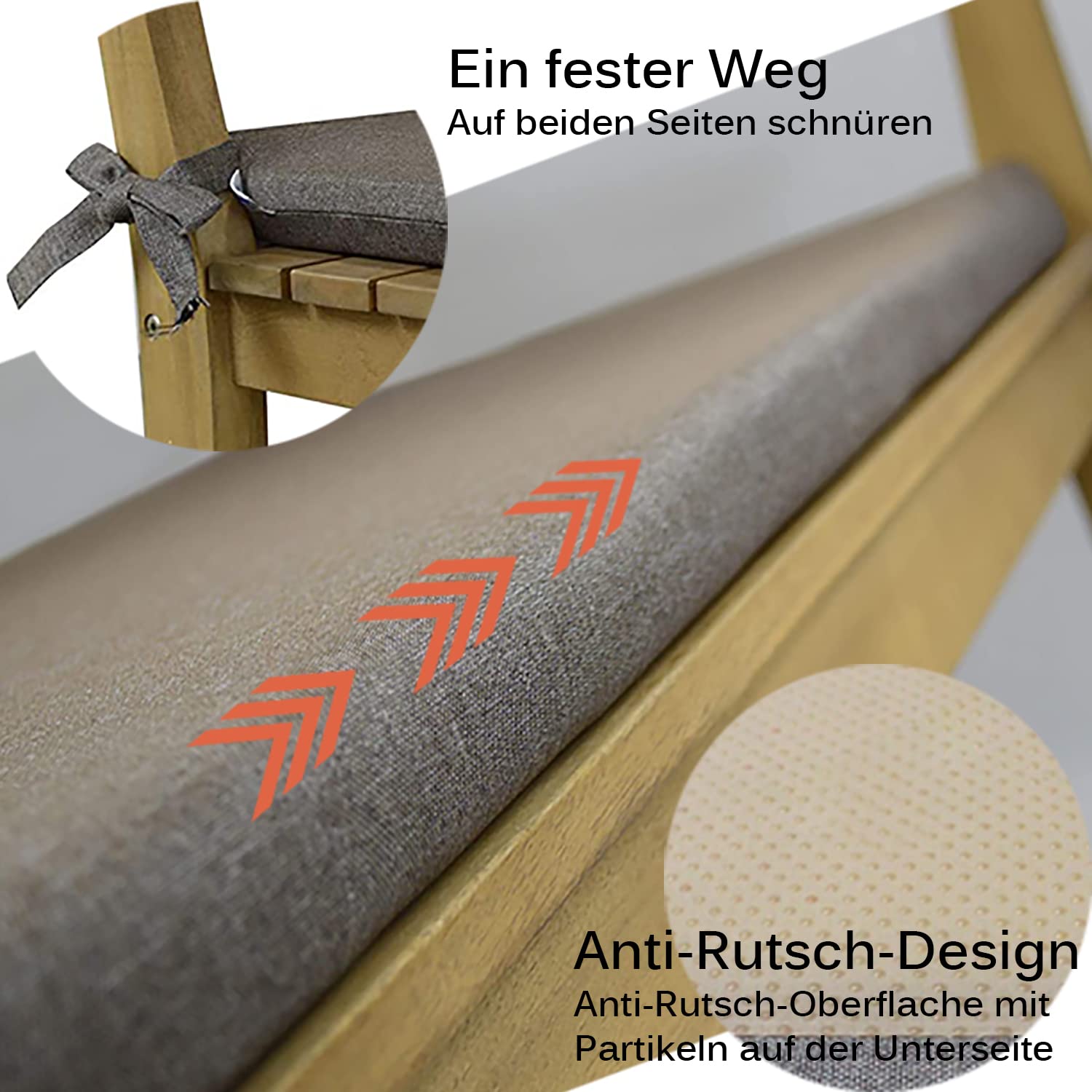 Generisch Waterproof Garden Bench Seat Cushion with High Density 45D Foam Washable and Removable Palettenkissen for Outdoor Bench Dining Room Patio Durable and Comfortable Sitzkissen
