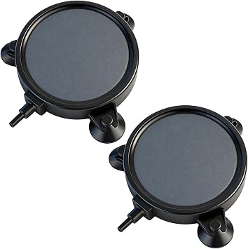 Zihvfzu 2PCS 4" Aquarium Air Stone Disc with 3 Suction Cups, Bubble Diffuser for Fish Tanks, Water Tanks & Hydroponic Systems