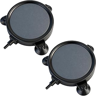 Zihvfzu 2PCS 4" Aquarium Air Stone Disc with 3 Suction Cups, Bubble Diffuser for Fish Tanks, Water Tanks & Hydroponic Systems