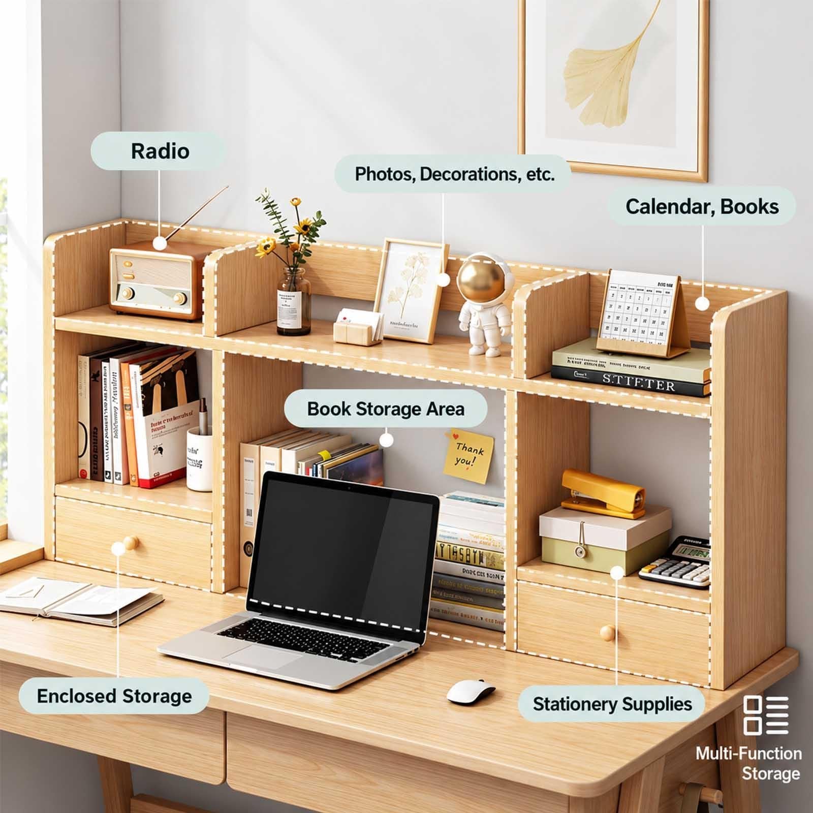 Organizador de escritorio for residencia con 2 cajones