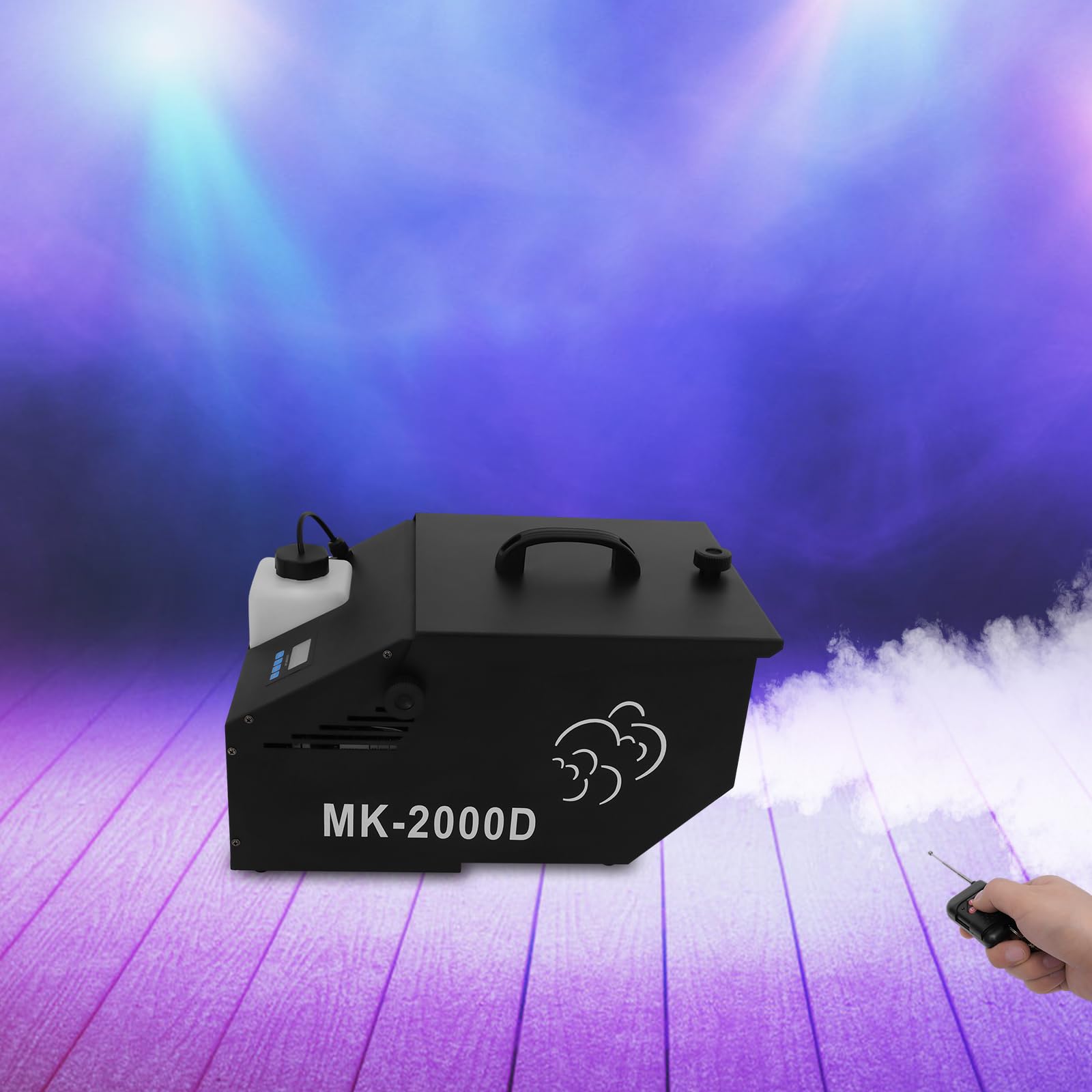 DMX - Macchina per fumo, 0,5 l, per palcoscenico, nebbia, 1200 W, con telecomando senza fili, per feste, Halloween, matrimoni, Natale, spettacoli