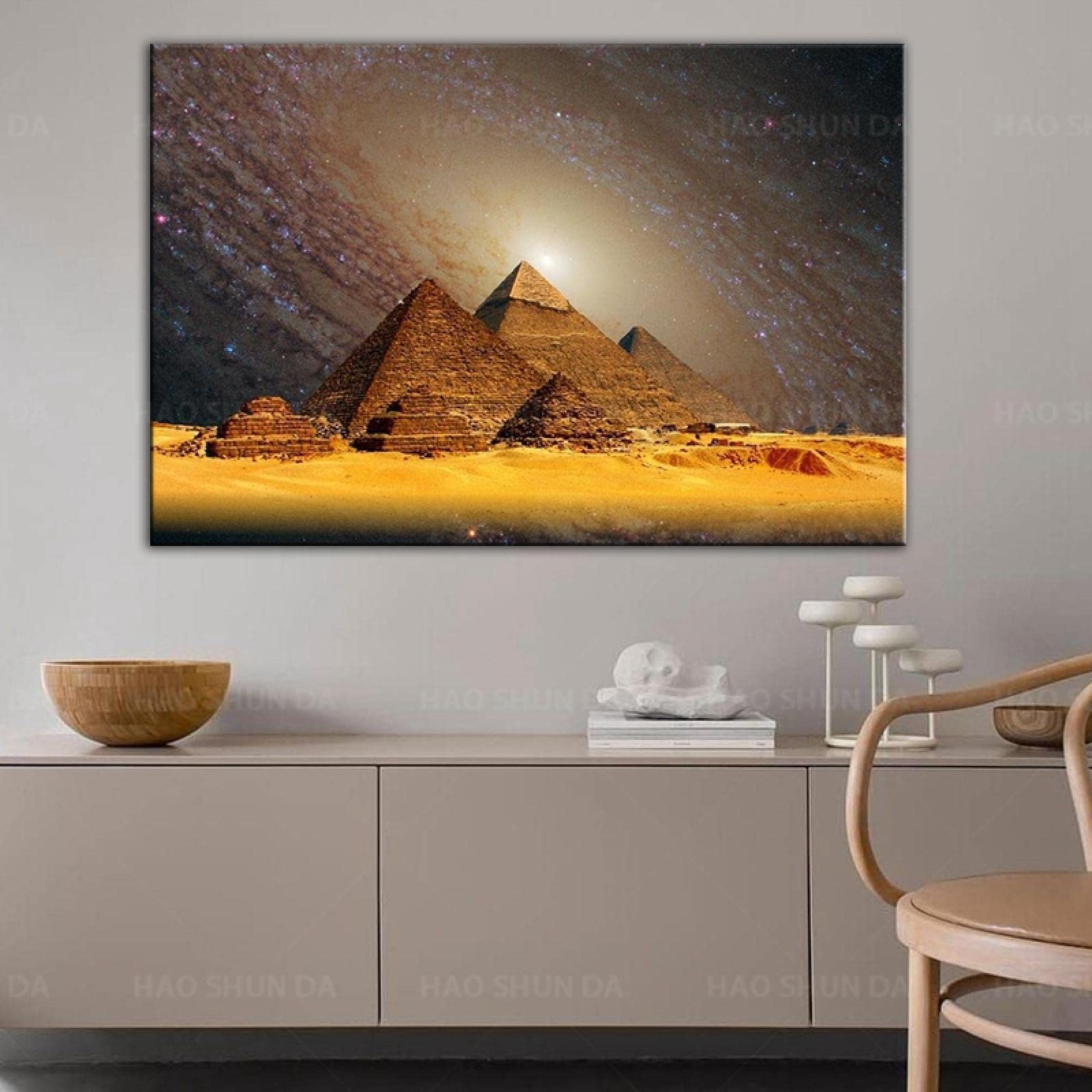 Amazon｜エジプトのピラミッドの写真「宇宙の星のピラミッド」-帆布の