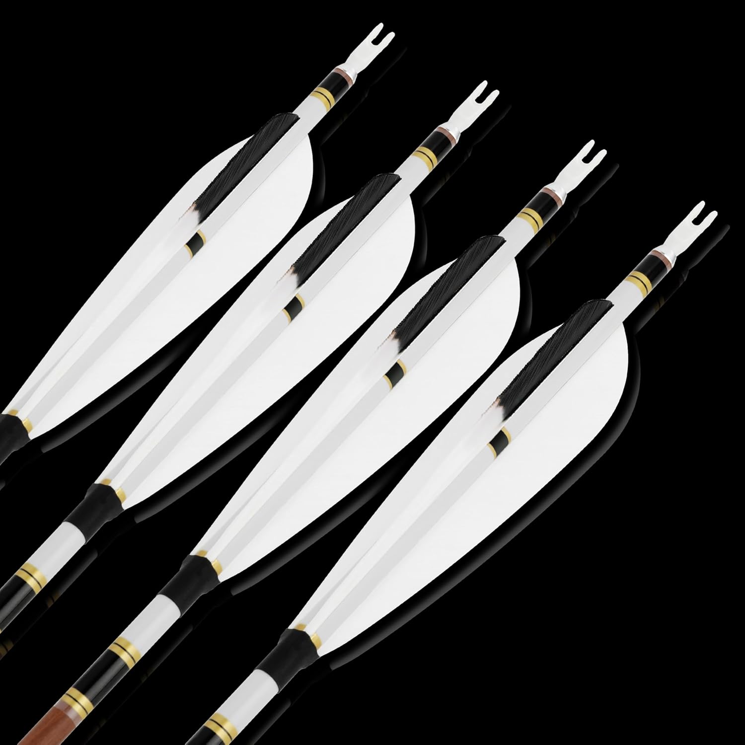 ZSHJGJR 31" Carbon Arrows Spine 340 400 500 600 Archery Hunting Arrows with Natural Feather Removable Tips Targeting Arrows for Compound & Recurve & Traditional Bow 6/12pcs