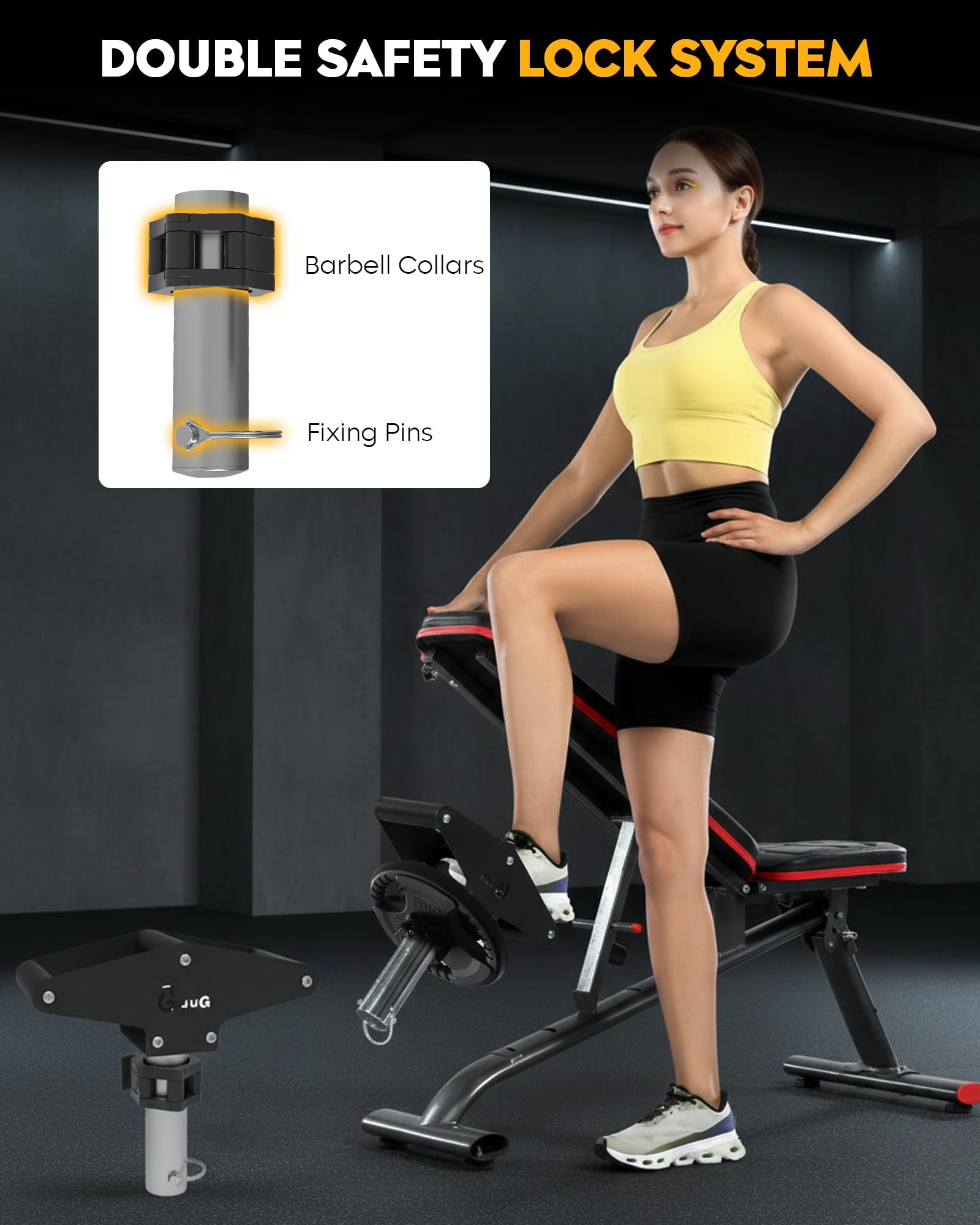 GuuG Tib Bar Tibialis Trainer: Schienbeintrainer Wadendehner Knees Over Toes Bein Trainingsgerät Knöchel Krafttraining Shin für Fitness Training Gym Zuhause 25/50 mm Olympische Gewichtsscheiben