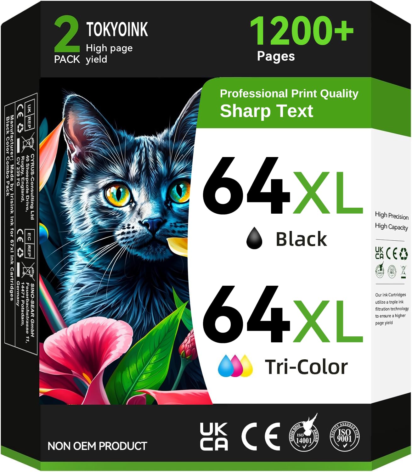 Photo 1 of TOKYOINK 64XL Ink Cartridges Black & Tri-Color for HP