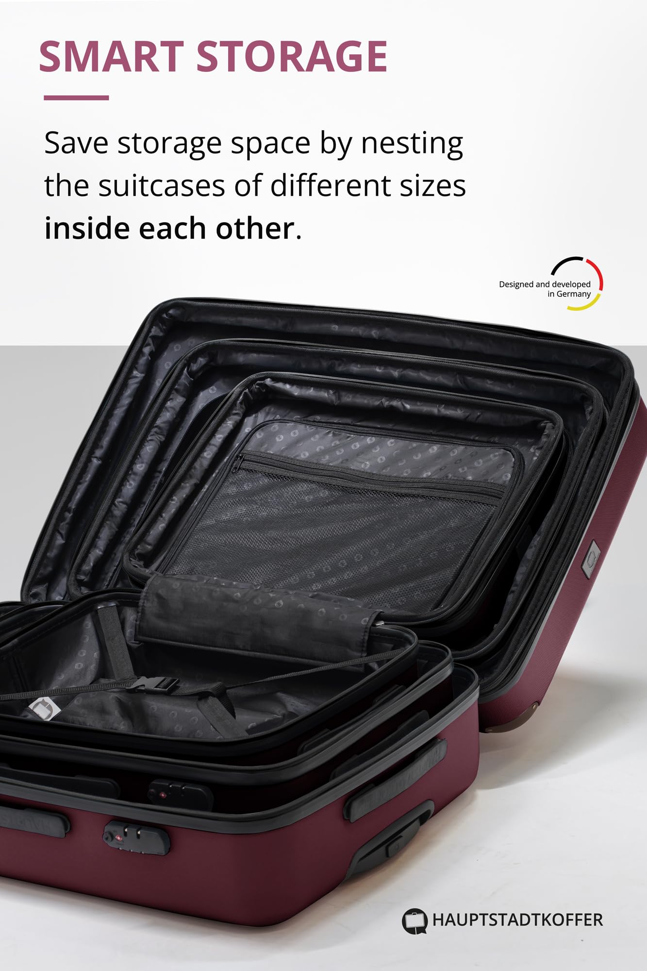 HAUPTSTADTKOFFER - Spree - Maleta rígida, Trolley expandible, Equipaje de Viaje, 4 Ruedas Dobles, TSA, 65 cm, 74 litros, Champán — view 478