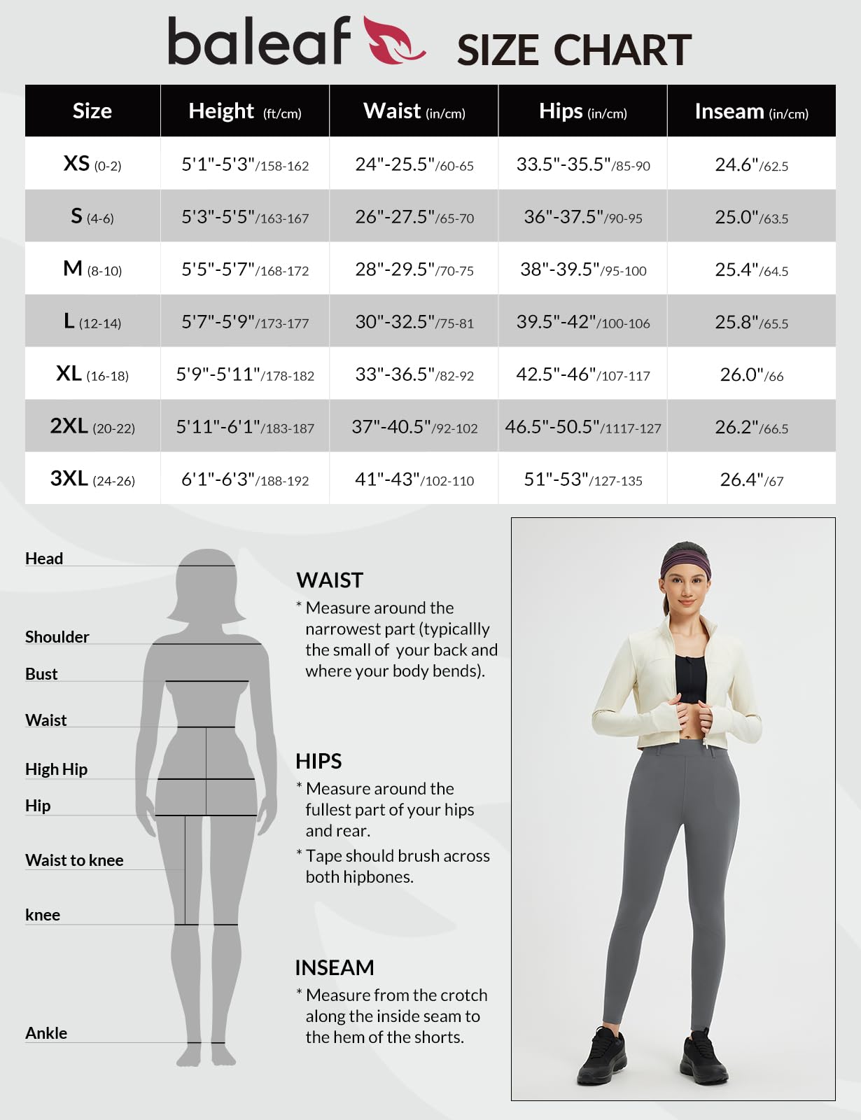baleaf Legging thermique pour femme - Taille haute - Avec poches - Doublure en polaire - Pantalon de sport - Pour l'extérieur - Slim Fitness
