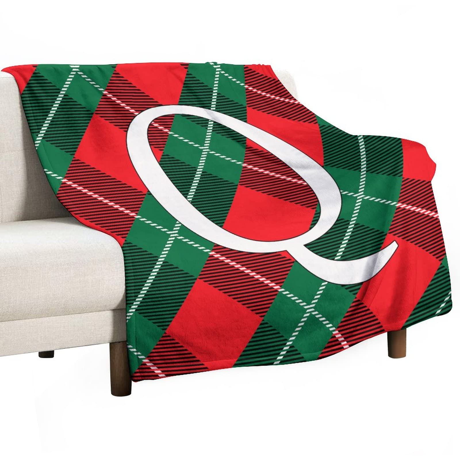 Couverture de Noël personnalisée Q 130x150cm plaid écossais