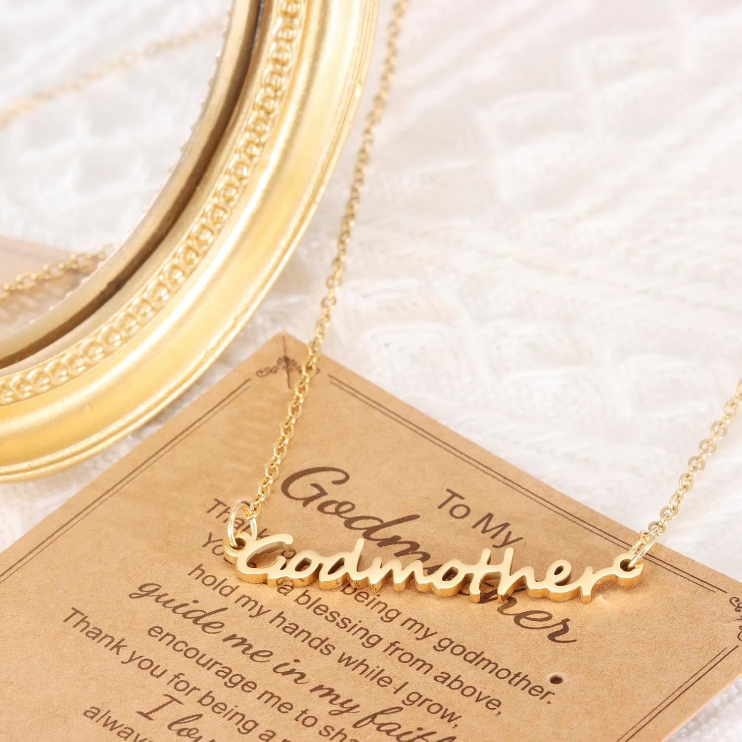 HUTIMY Godmother Necklace Proposal from Godson Godchild Fairy Godmother Necklaces Birthday Gift for Godmom - Image 2