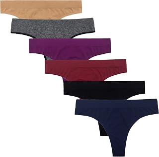 Mujer Tanga String Sin Costura Thong Bragas Interior Braguitas Respirable Cómodo Slip Pack de 6