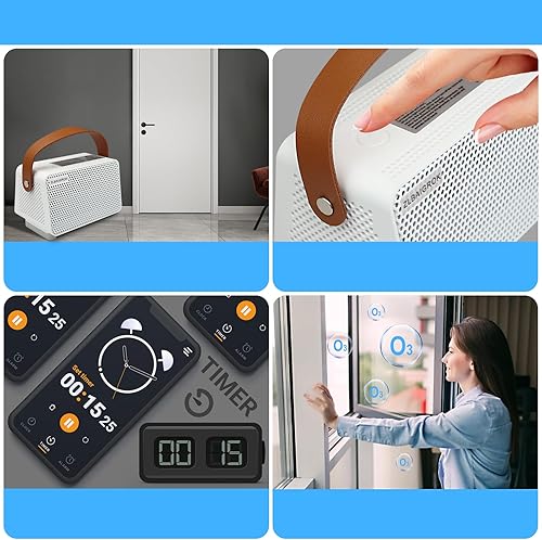 Miniatura 6 de ZLBAIGROK, generador de ozono portátil alimentado por USB, purificador de aire O3 desodorizador de salida de 500 mgh, área de cobertura de Fe