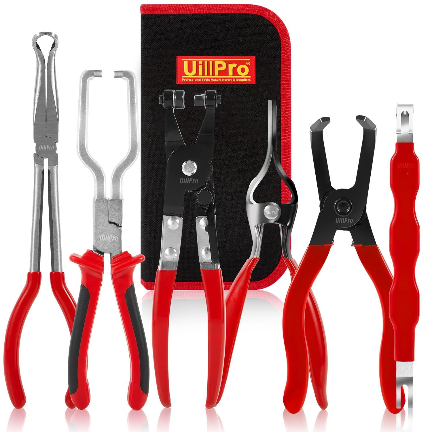 6Pcs Electrical Connector Pliers Fuel Line Pliers, Hose Remover, Electrical connector Separator, Flat Hose Clamp, Pipe Repairing Tool, Spark Plug Wire