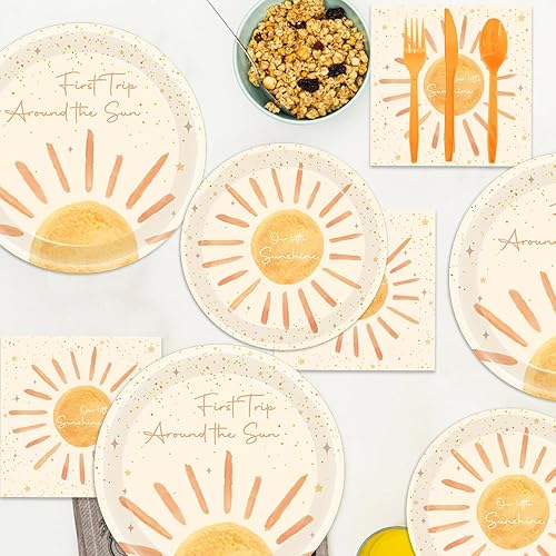 Miniatura 7 de 168 piezas de decoraciones bohemias de cumpleaños para primer viaje alrededor del sol, juego de fiesta bohemio con temática de sol hippie bohemio,