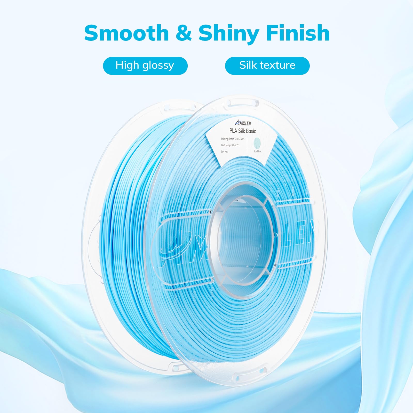 AMOLEN Filamento 3D precisión dimensional +/- 0,02 mm, perfectamente enrollado, compatible con impresoras 3D FDM, precisión dimensional, bobina (2,2 libras)