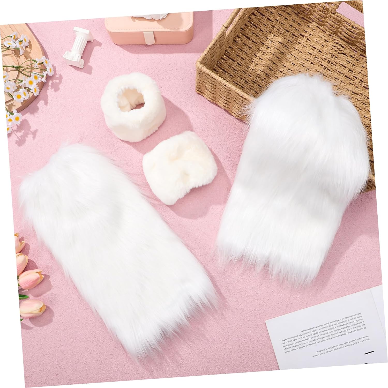 CALLARON 1set Leg Warmers for Women Plush Furry Costume Accessories Comfortable Cozy Wrist Warmers Elastic Design for Versatile Styling for Christmas Cosplay Everyday Wear