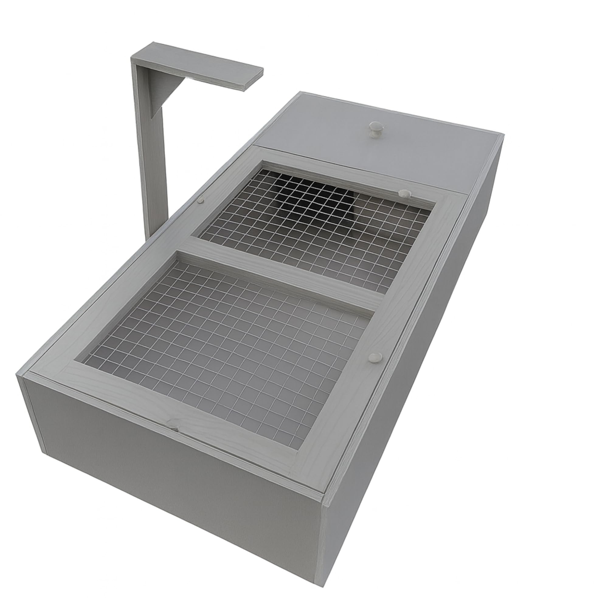 XXL 25cm High Tortoise Table with Removable Mesh Lid – Handmade in the UK – Wooden Indoor Tortoise Enclosure (Grey, Large - 100cm x 50cm x 25cm)