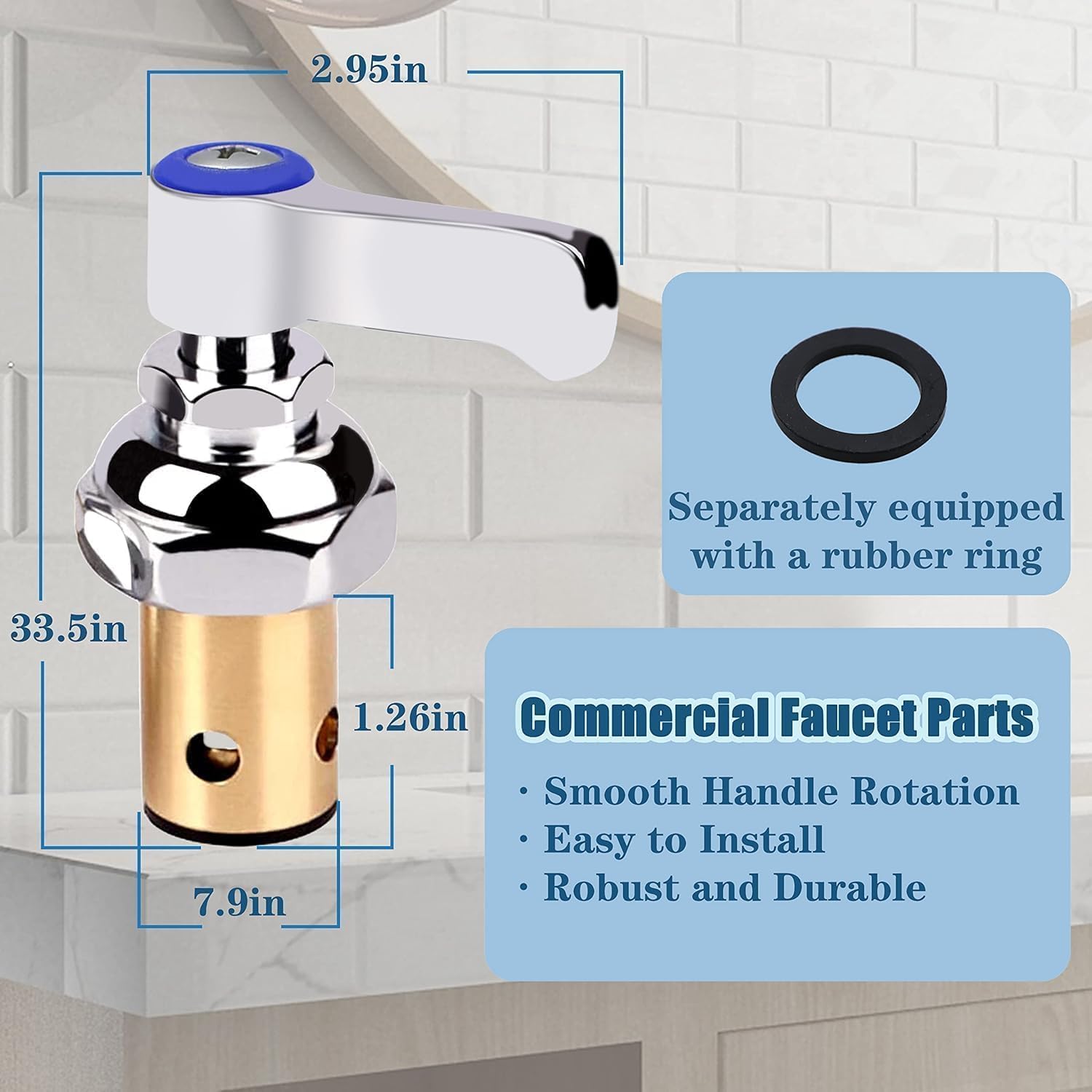 02713-40 Cold Side Handle Stem Assembly Replacement Parts Fit for T&S Brass All Faucets