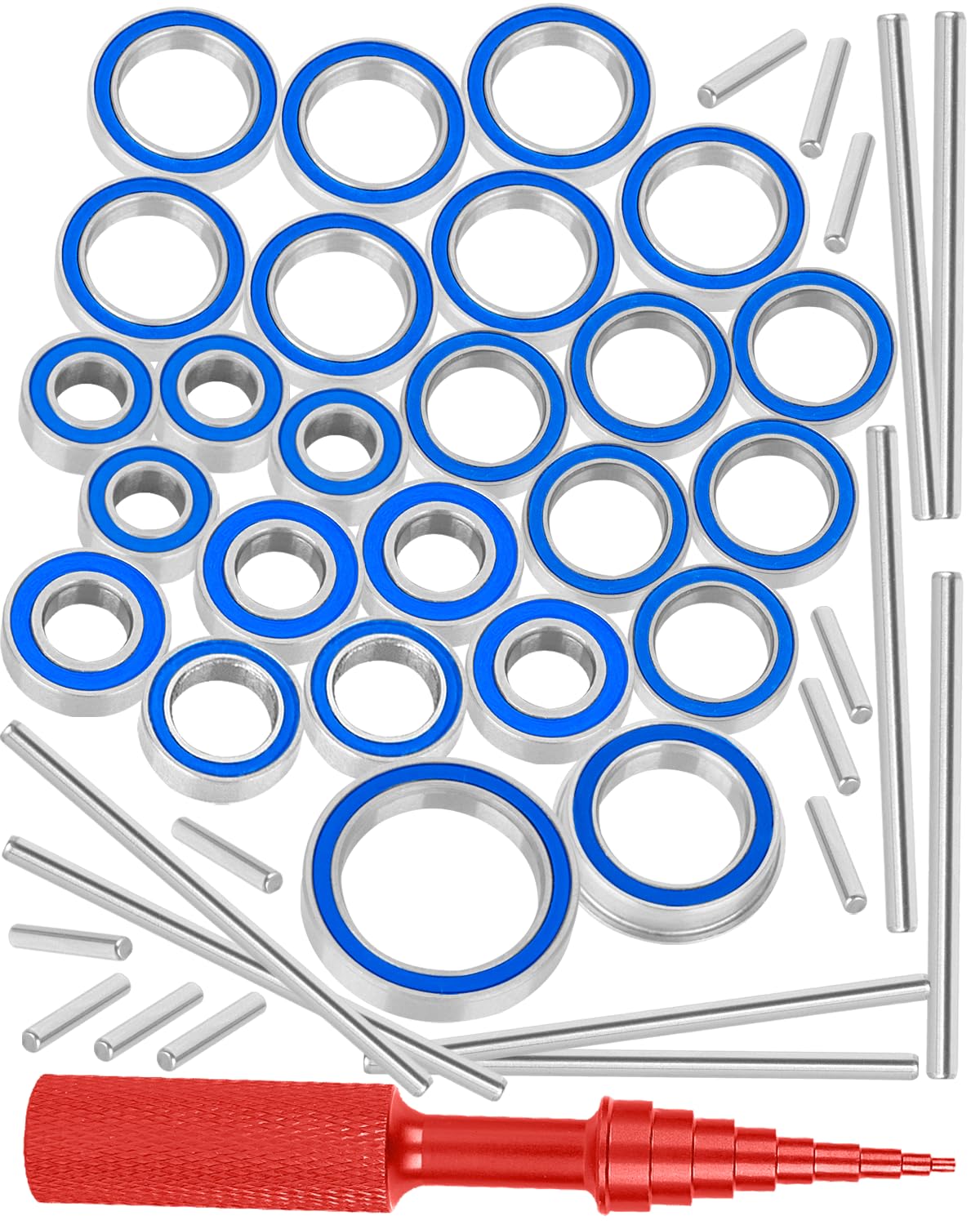 RcarmubWow RC Bearings Kit Upgrades Part for 1/10 Kraton 4S BLX(V1&V2) Outcast 4S BLX (V1&V2),26pcs Metal Bearing Kit Hop-up,Navy Blue