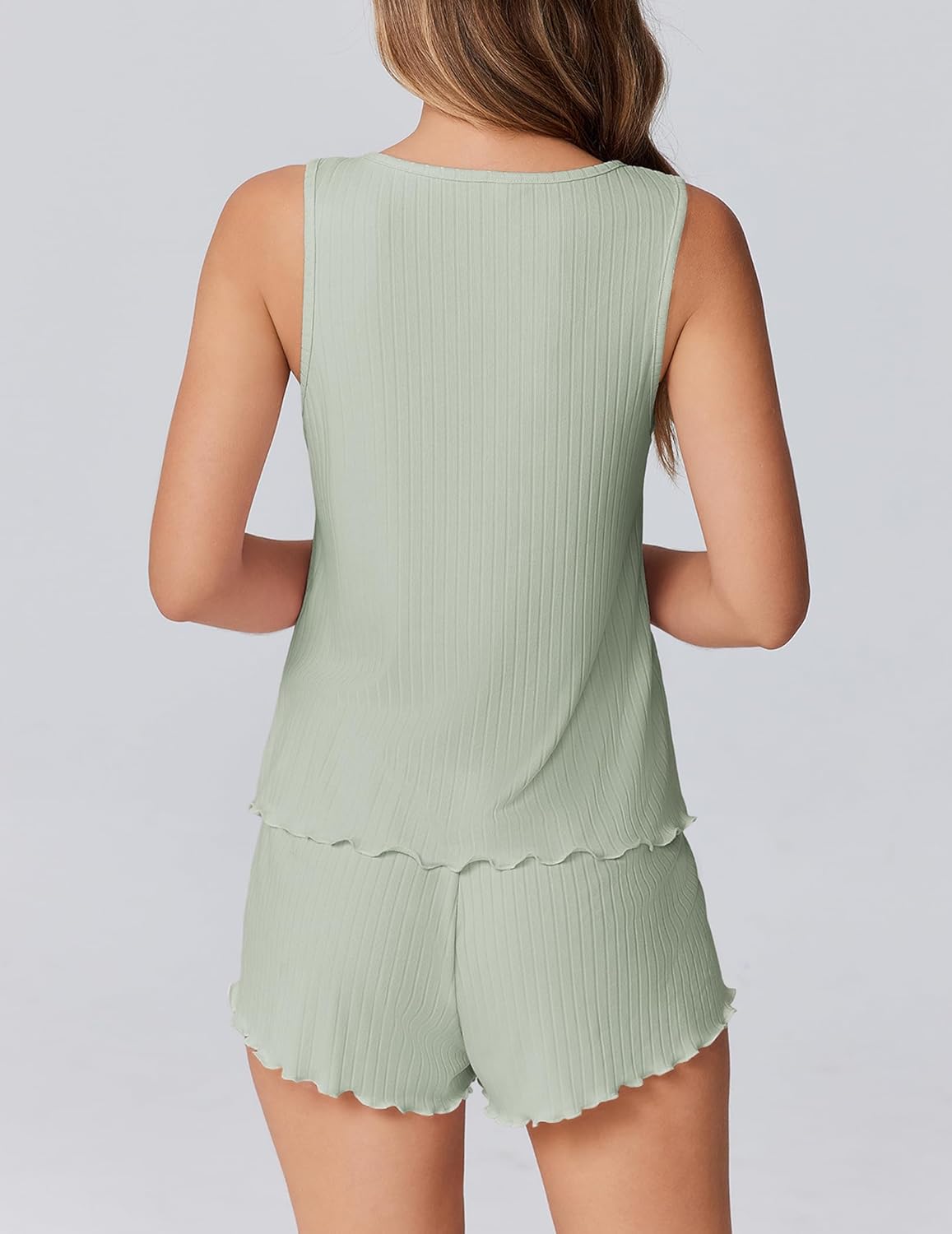 Ekouaer 2 Pieces Womens Tank Top Pajamas Set Soft Sleepwear Sleeveless Cami and Shorts Summer Loungewear Pjs Set - Image 4