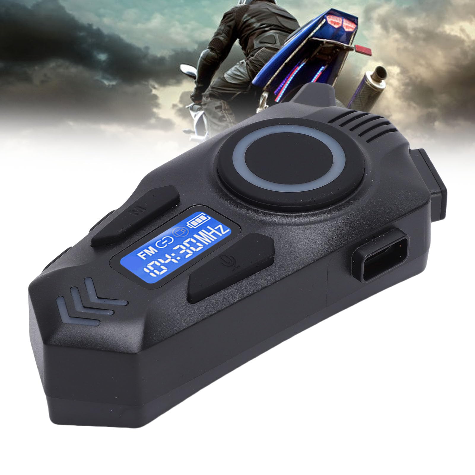 Focket Auricolare Bluetooth per Moto, Bluetooth 5.4 Cancellazione del Rumore Batteria a Lunga Durata 40 Ore Altoparlanti per Casco, Auricolare per Casco con Altoparlanti da 40 Mm IPX8 Impermeabile