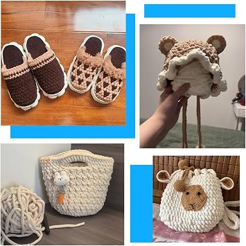 Chunky Knitting Wool 250g×2,Chenille Yarn for Crocheting&Knitting,Chunky Yarn for Crochet,Thick Wool for Blanket,Cushion,Pet Beds,Bags,Hats,Scarves