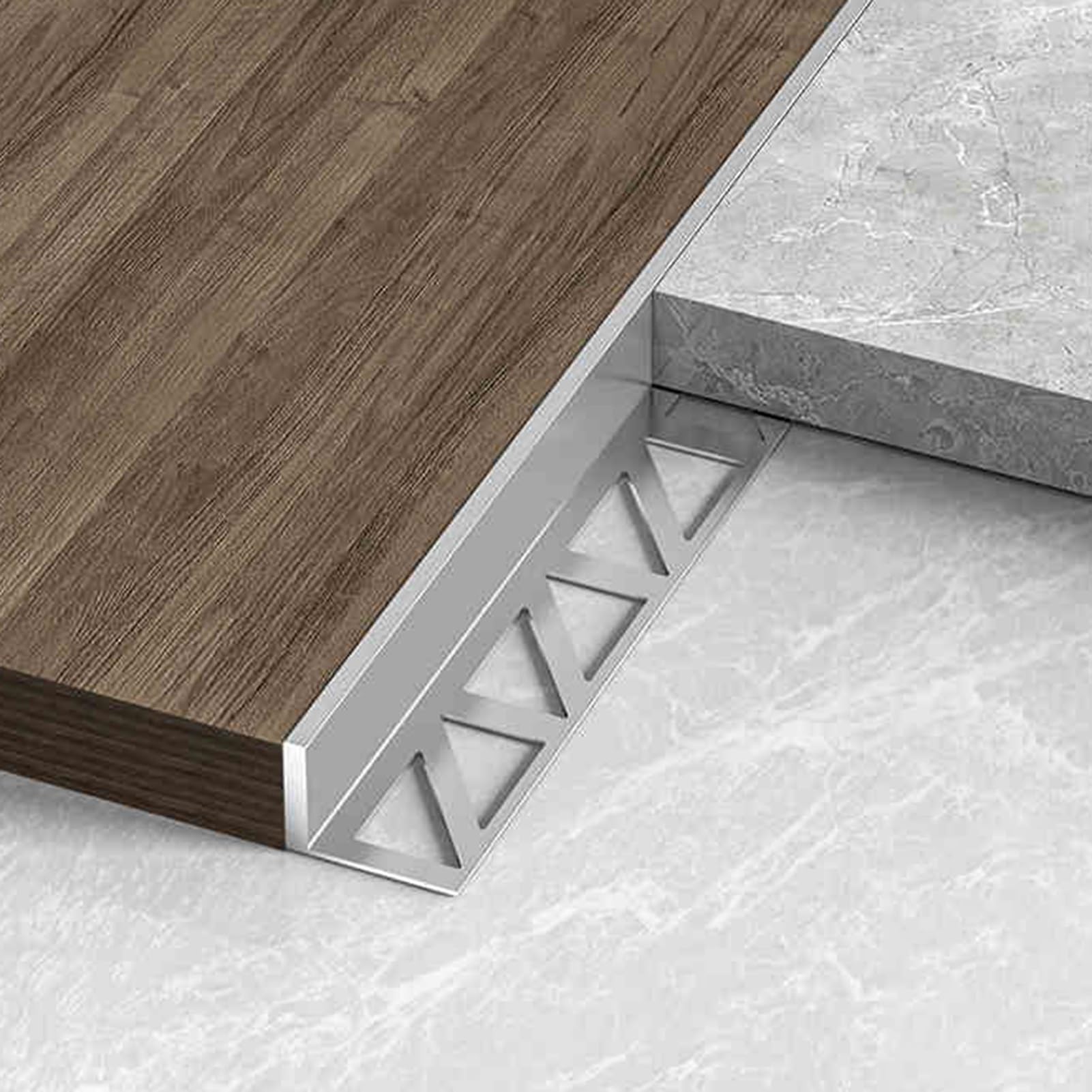 Tira de Umbral Tira de Transición para Suelo Irregular en la Entrada, Tiras de Transición Multifuncionales para Esquinas de Pared/azulejos y Laminados, Tiras de Unión para Cubrir Huecos(Silver,H1.2cm(