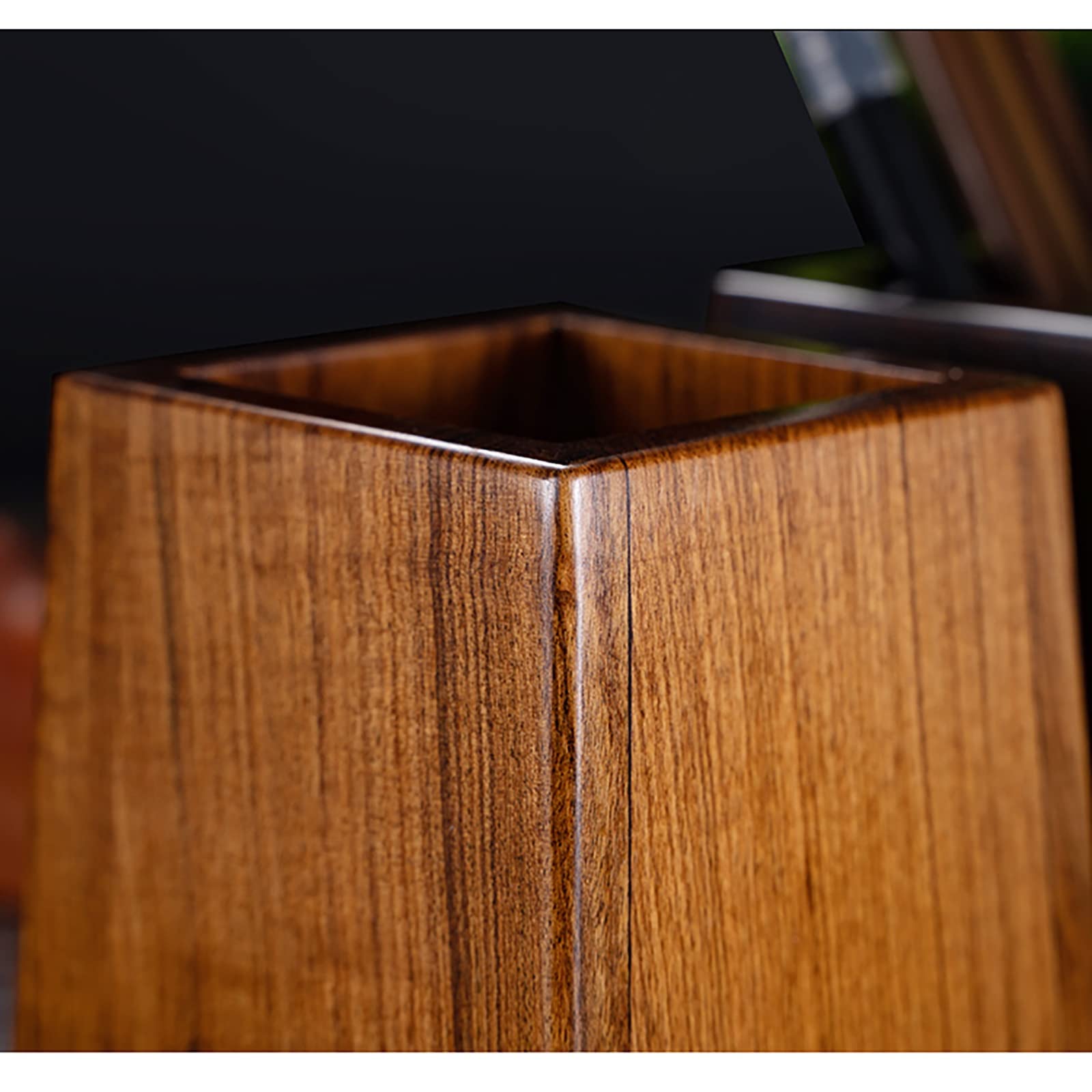 Bleistifttopf aus Holz Hölzerner Stifthalter Büro minimalistischer Stifteimer Ornament Schreibtisch-Organizer für Homeoffice(Natural)