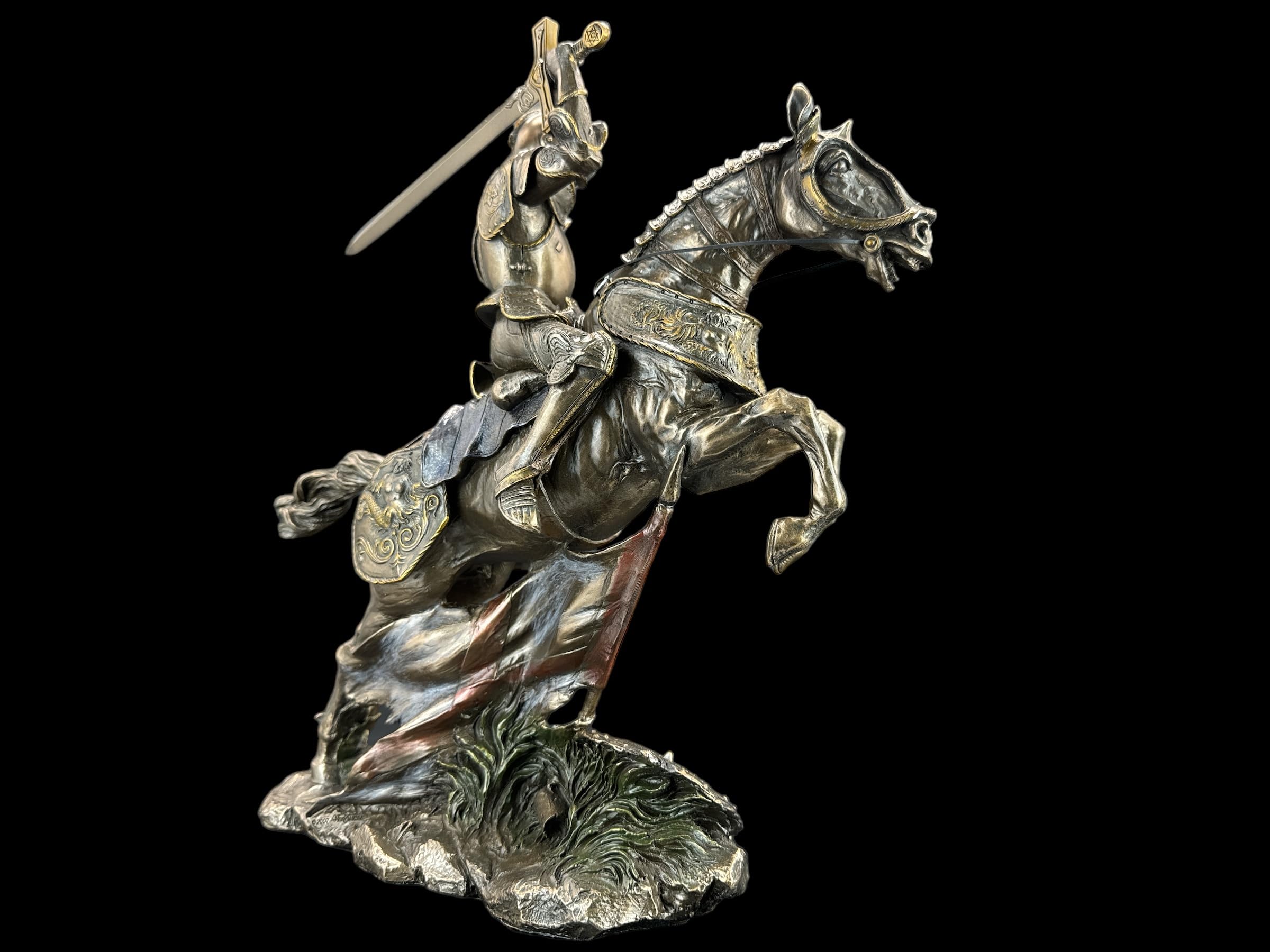 57 SPECIAL REPLICAS Rzeźba dekoracyjna duży rycerz na koniu, figurka z brązu jako prezent do salonu, dekoracja figurki, dekoracja