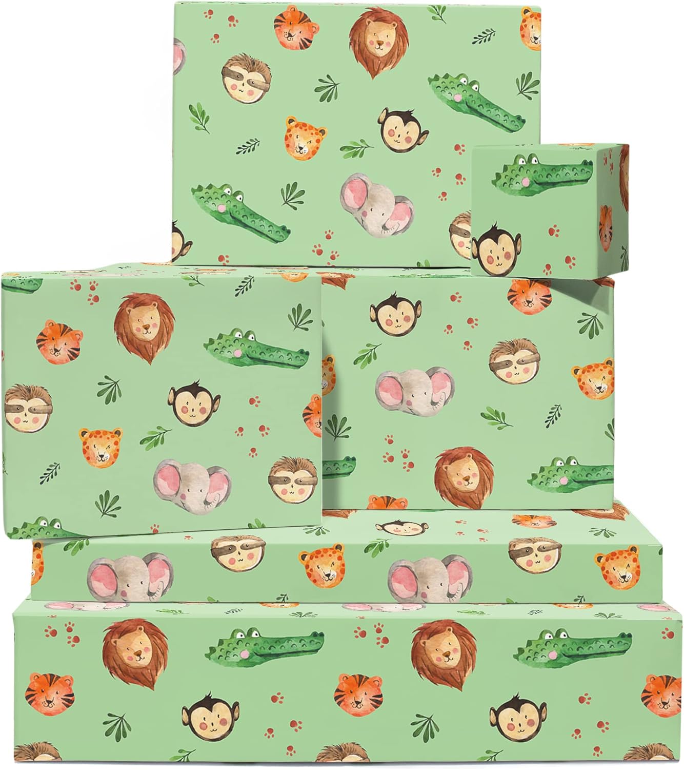CENTRAL 23 Jungle Wrapping Paper 6 Sheets of Green Gift
