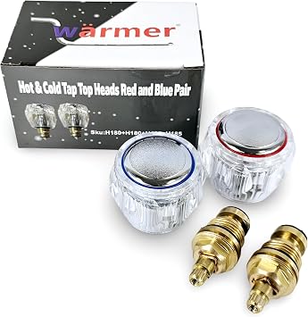 Tap Repair Kit   2 Tap Heads + 2 Brass Valves   1/2"