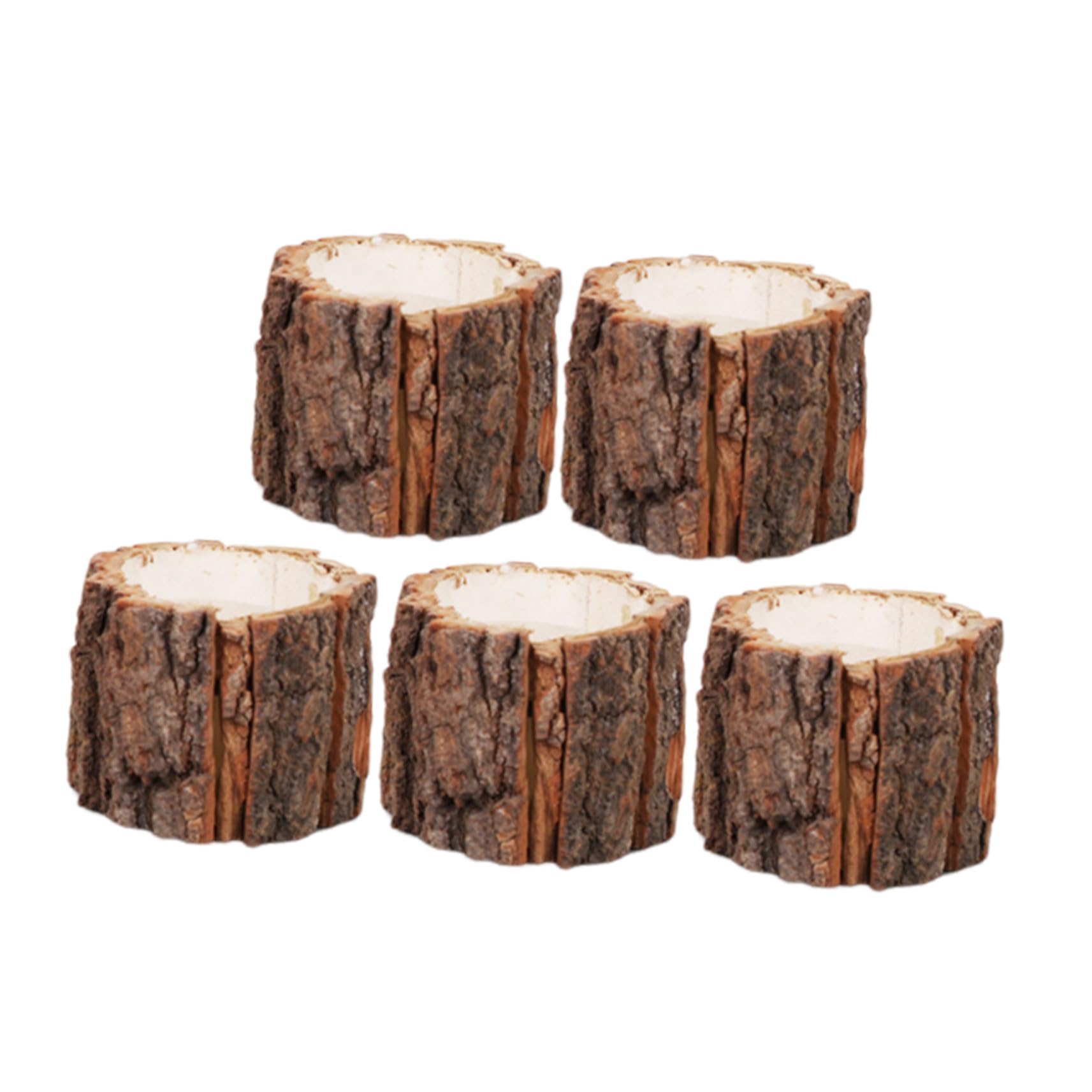 5pezzi Portapenne in Legno da Organizzatore per Scrivania Stile Rattan Contenitore per Penne e Cancelleria Decorativo per Ufficio e Casa