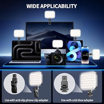 EMART 60 LED Selfie Light for iPhone Protable Clip Light for Phone Camera