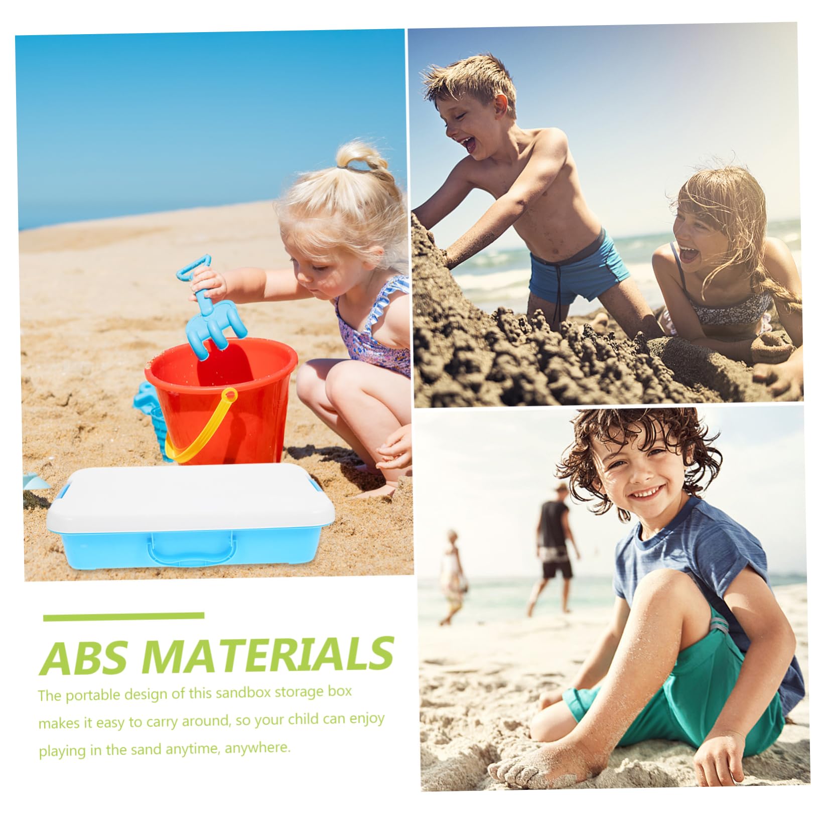 GARVALON Sandbox Boys and Girls Toy Storage Box Handheld Sand Tray Lid Airtight Portable Sandbox