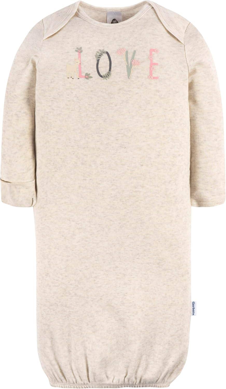 Gerber Baby Girls' 4-pack Sleeper Gown