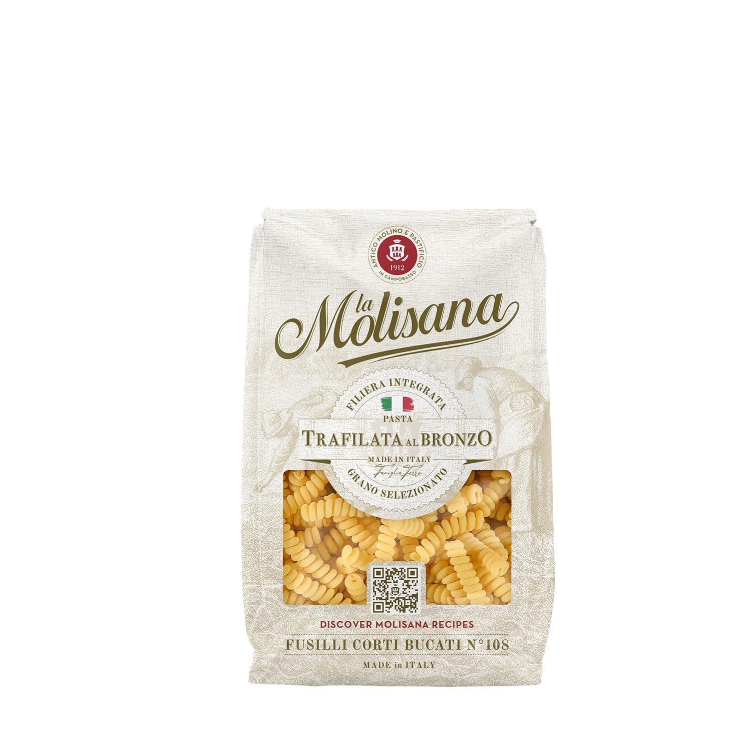 La Molisana Bronze/Amber Fusilli Corti Bucati No. 108 (500G)