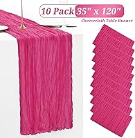 Vista 356 de Showgeous 10 Pack Baby Pink Cheesecloth Table Runner 10FT Long Semi-Sheer Gauze Table Runner Boho or Rustic Wedding Decor for Wedding Decor Arch