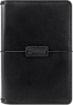 FranklinCovey - Travelers Cover for Wire-Bound FranklinCovey Planners | Genuine Leather - Elastic Closure Classic, Black