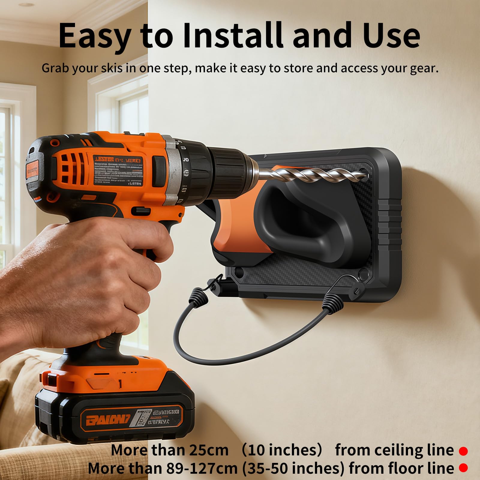 Estante de Pared para Esquí y Snowboard Compatible con Cualquier Modelo de Esquí y Snowboard Soporte de Pared de Esquí para el Hogar y el Garaje