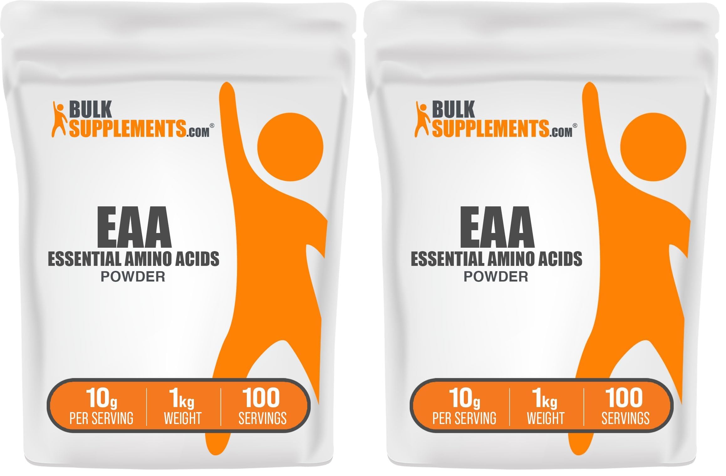 BulkSupplements.com Essential Amino Acids Powder - Essential Amino Acids Supplement, EAA Powder - Unflavored & Gluten Free, 10g per Serving, 1kg (2.2 lbs) (Pack of 2) 2.21 Pound (Pack of 2)