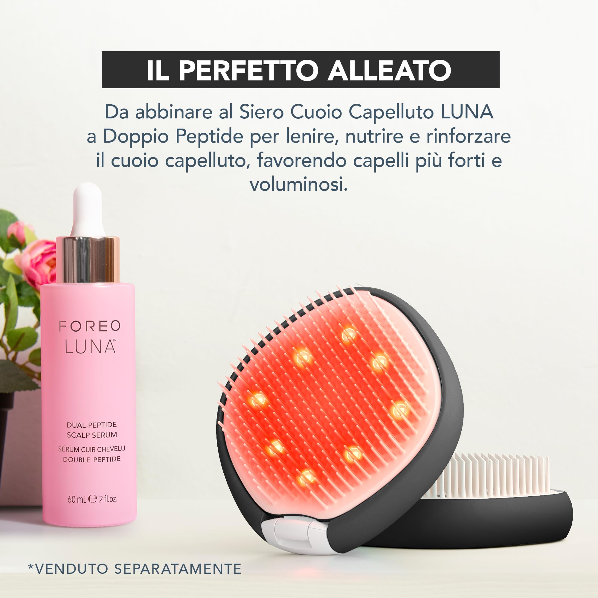 FOREO FLIP Play Spazzola LED avanzata - Crescita e cura capelli | spazzola LED, luce rossa, massaggiatore cuoio capelluto, crescita capelli, districante, anti-crespo, tutti i tipi di capelli