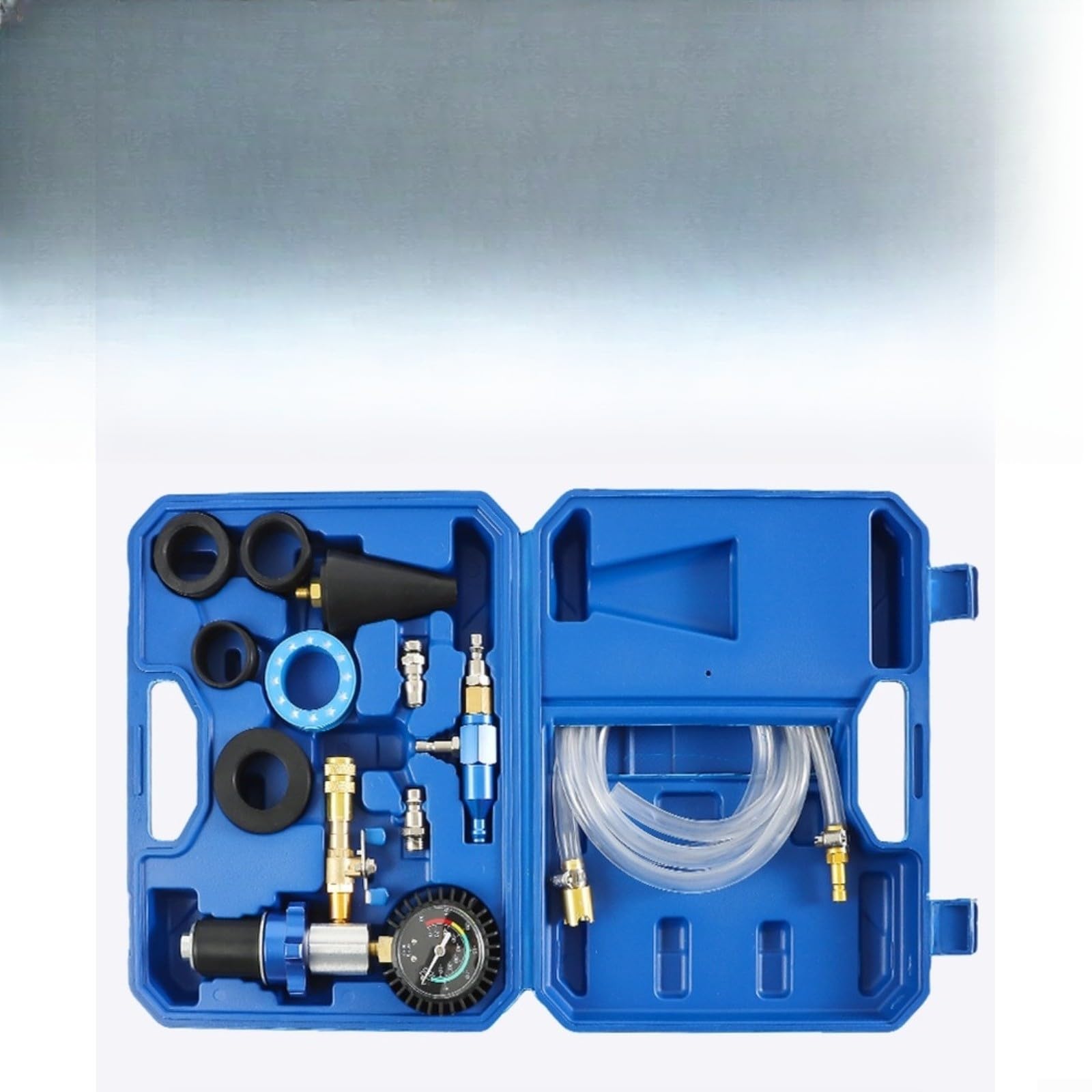 Sistema de refrigeración para llenado al vacío, juego de 12 piezas de aluminio para acoplamiento rápido, kit de herramientas para cambio de refrigerante de coche, con adaptadores y abrazaderas