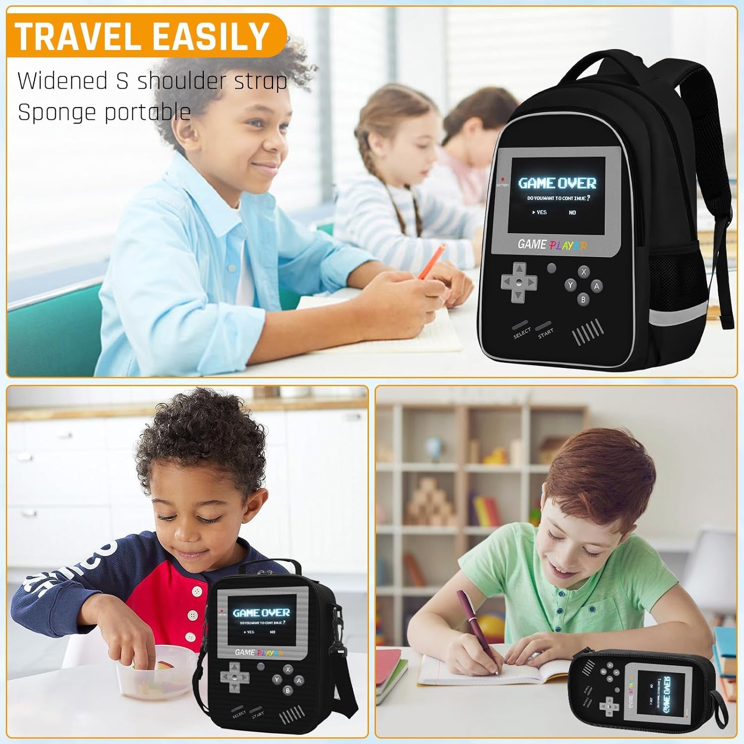 School Backpack For Boys - Gamer Boys Backpack For Kids Children Teens Elementary Middle School - Ages 6-18，17″ - Image 8