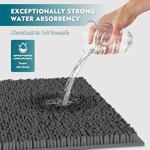 Miniatura 4 de RUN HELIX Alfombras de baño para baño, juego de 3 piezas, juego de alfombras de baño de felpilla, alfombra de baño antideslizante ultra suave y