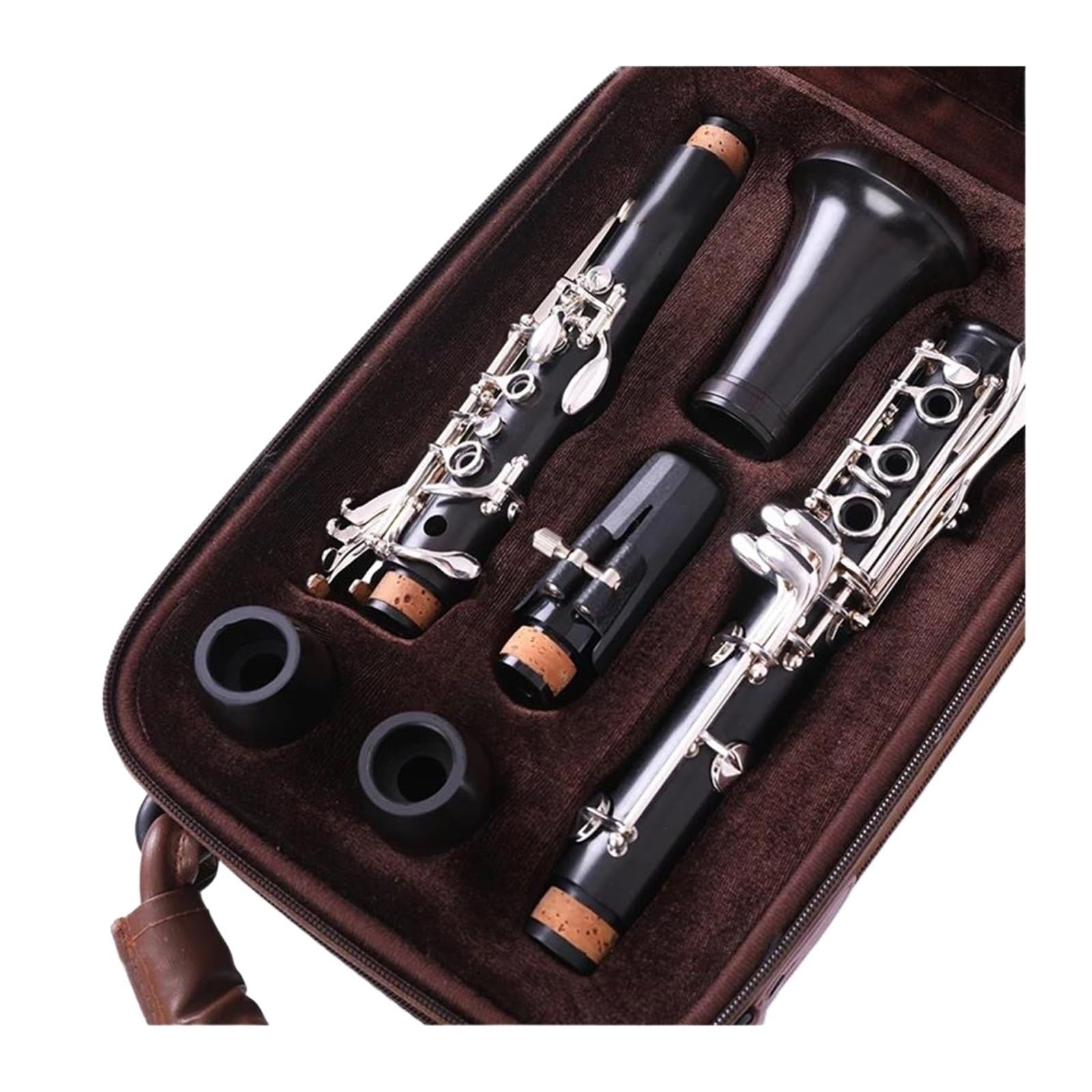 klarnet Rofessional Ebony Klarnet bB Tune 18 klawiszy posrebrzana miedź lite drewno