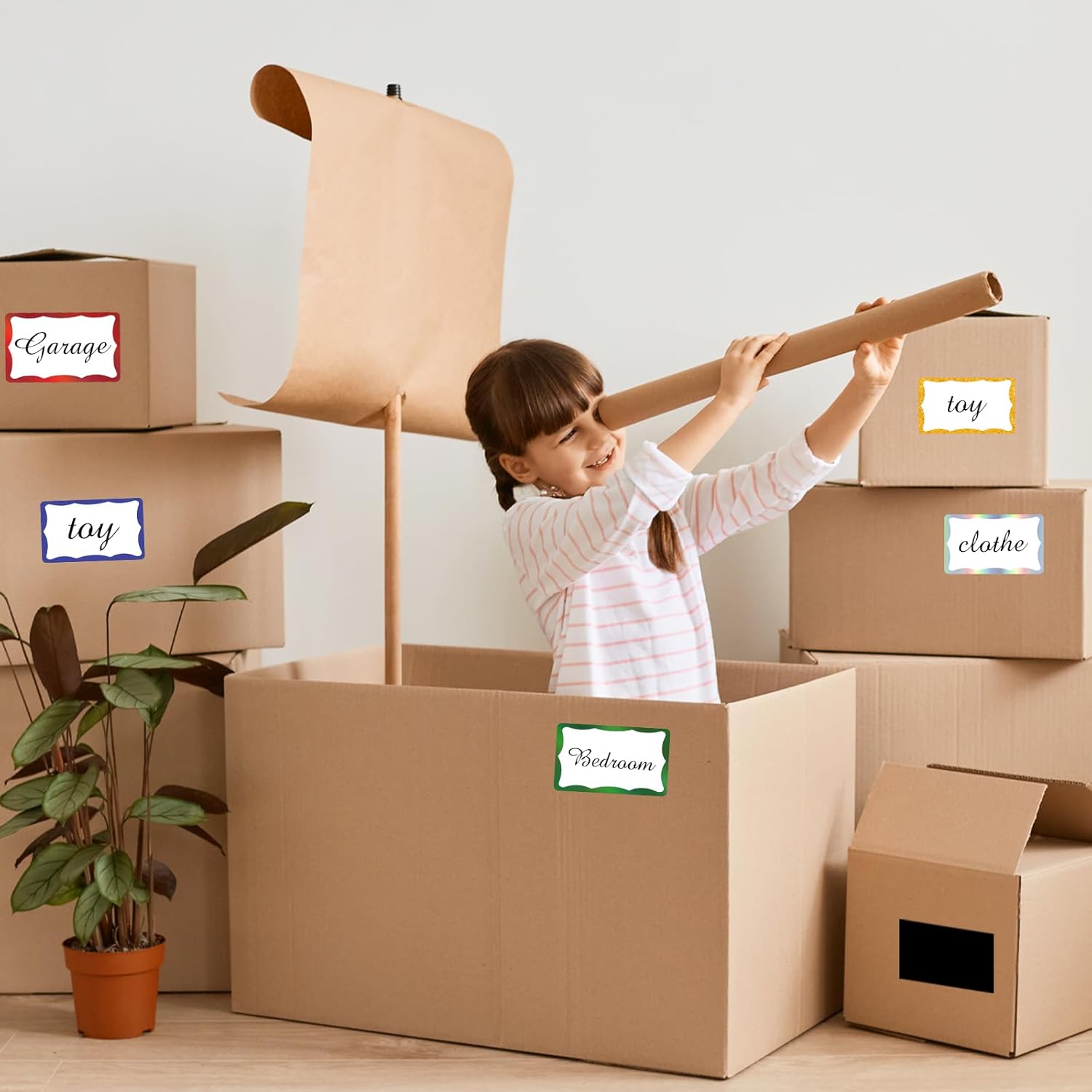 STARLIBOO Holographic Colored Labels Stickers, 3X5 Inch Removable Large Label Stickers for Moving Boxes and Storage Bins- Waterproof- Writable- Tear Resistant (Holographic Red - Image 6