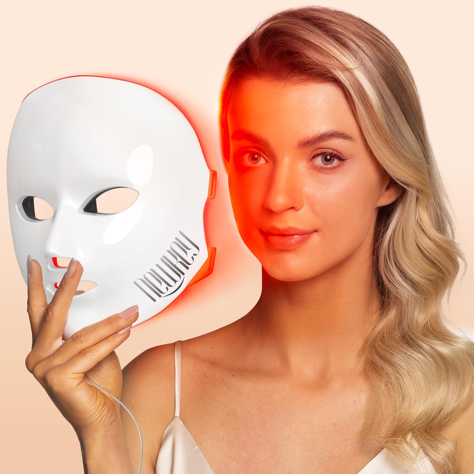 Led Face Light Therapy MaskNEWKEY 7 Color LED Light Facial Skin Care System - Use Newest Korea PDT Led Light Therapy - Reliable Choice for Both Men & Women Anti-aging/Skin Rejuvenation/Acne Reduction