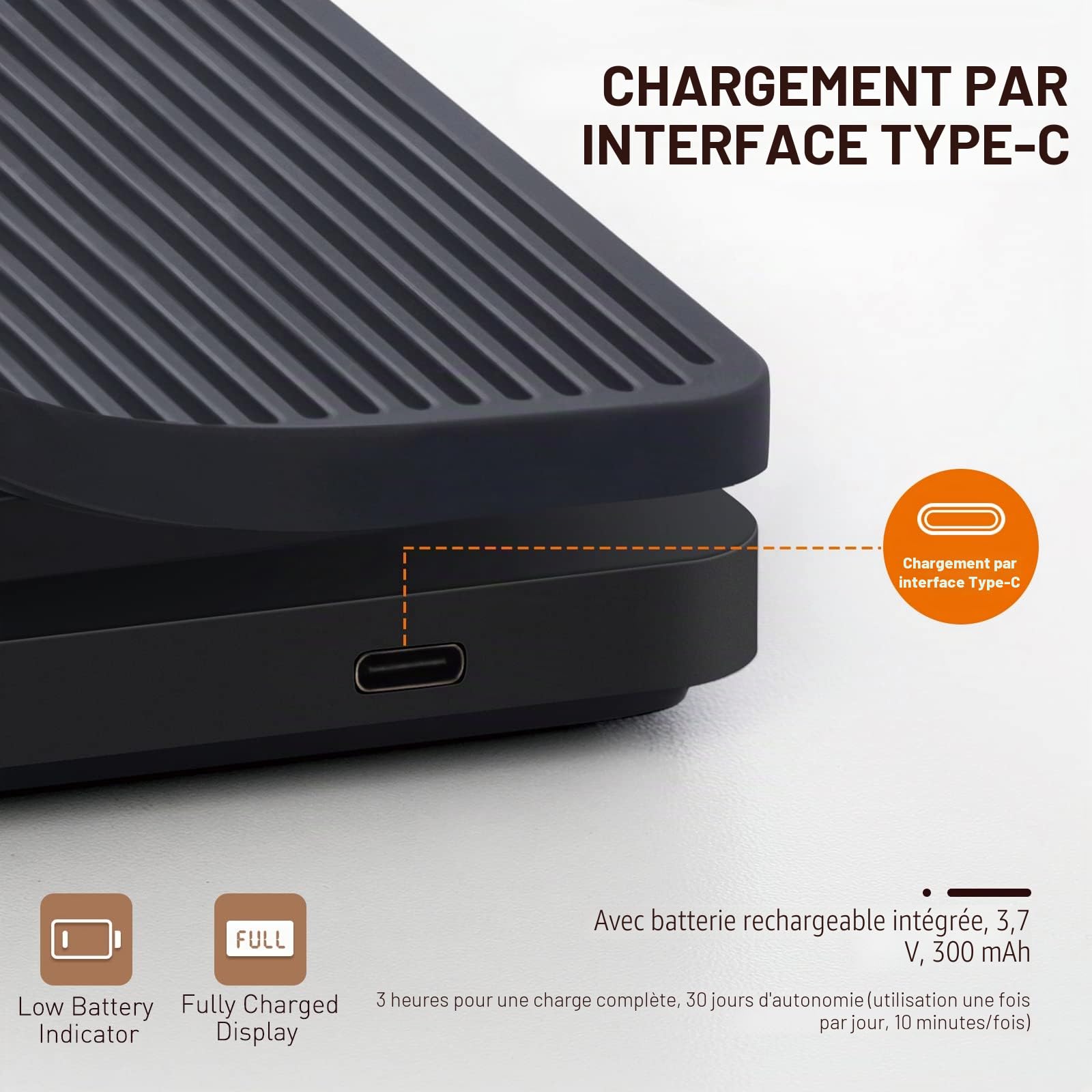 BAGAIL Balance Numérique à Café avec Minuterie, Précision 0.1g, Grand Écran, Tarage Automatique, Boutons Tactiles, Rechargeable pour Café Filtre, Poids Max 3kg